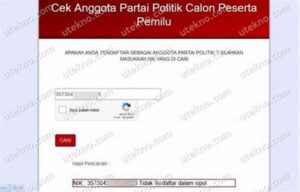 Cek Anggota Partai Politik