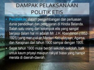 Dampak Politik Etis