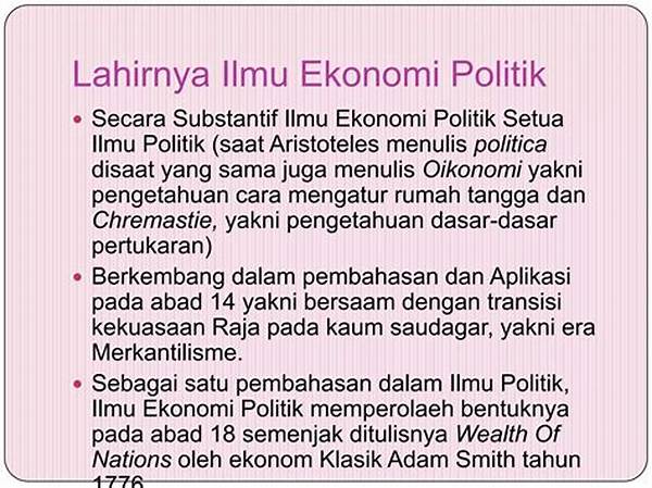 Ilmu Ekonomi Politik: Kajian Kekuasaan Dalam Sistem Ekonomi